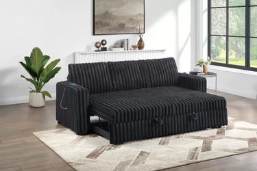 Sofa bed convertible black fur