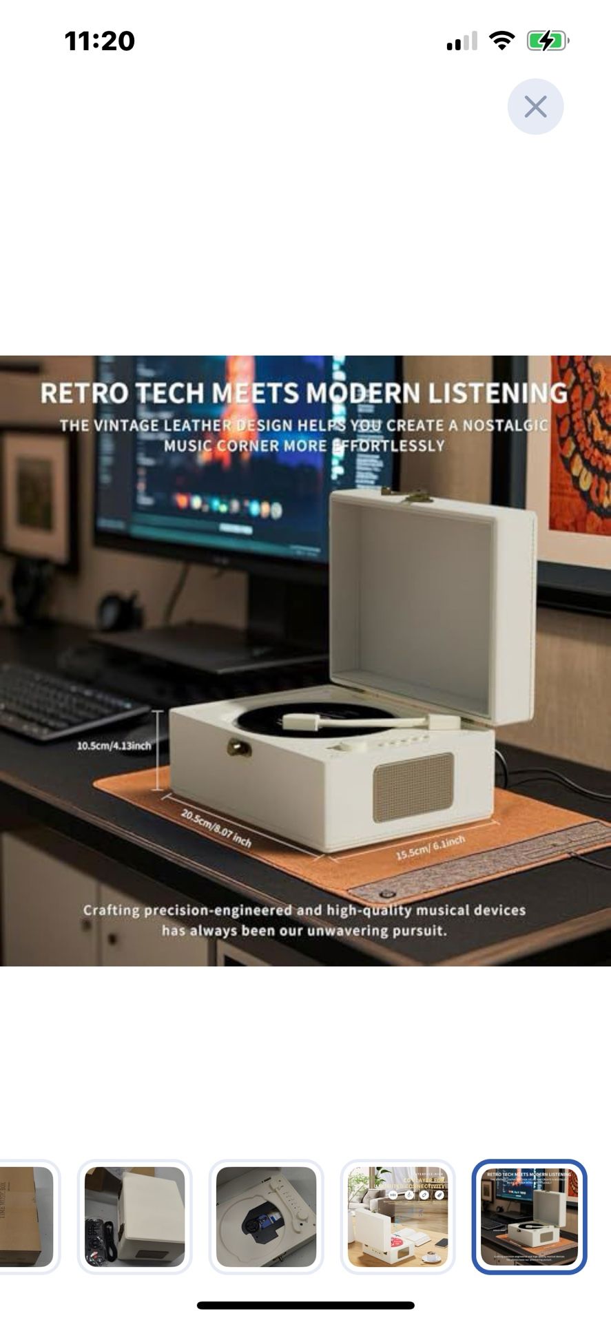 “New”Recharge Leather CD Player W/speakers,Bluetooth(white)retail$79