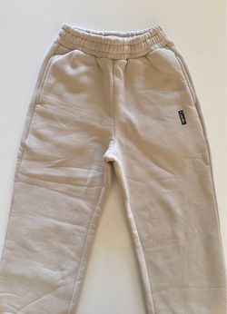 Comfrt Love Straight Leg Sweatpants with Heart Pocket Sand Size XS