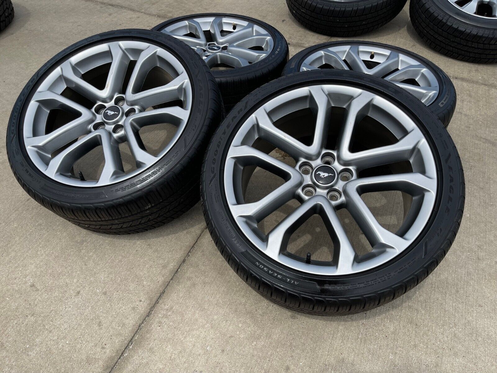 2019 Ford Mustang 20” OEM Hyper Silver Wheels w/ Goodyear Eagle F1 Tires – Only 3,000 Miles