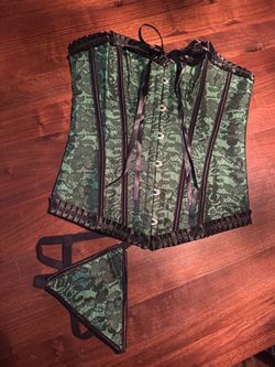Green over bust corset