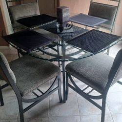 Thick Glass Kitchen Table Beveled Glass 4 Seat