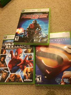 Xbox 360 3 games superman returns, marvel ultimate alliance, earth defense force 2017