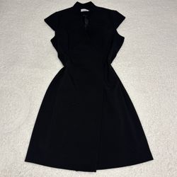 Calvin Klein Women Black Sheath Wrap Dress 