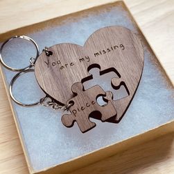  “You are my missing piece” Puzzle Keychain set 🤎