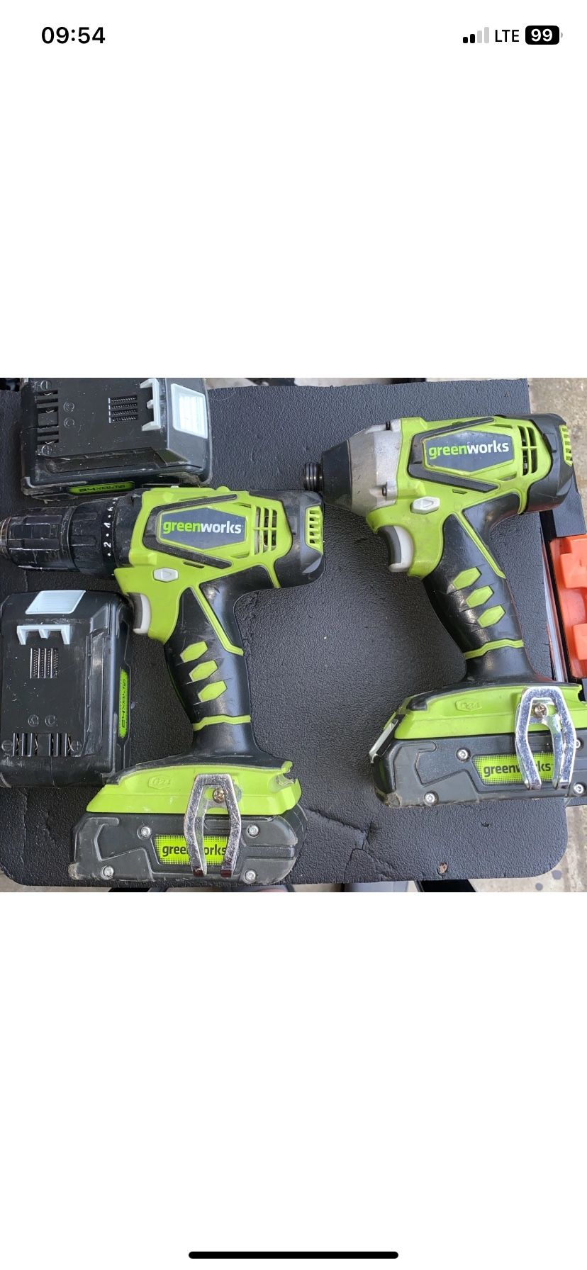 Greenworks 24v Drills 4 Batteries And Charger