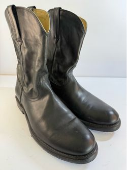 Frye Duke Roper Men's Size 11 D Black Leather Western Pull On Boots (contact info removed)