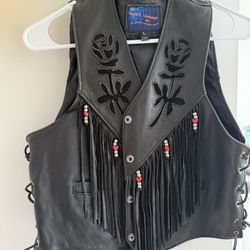 Large Women Leather Vest