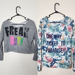 2 Small Fun And Flirty Pullover Fleece Sweaters