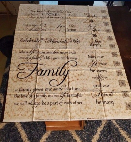 Fabric Family Quotes Saying Theme