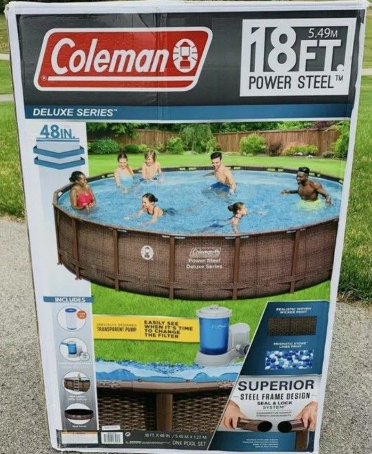 Coleman 18' x 48 inch Power Steel Swim Vista Series II Swimming Pool Set