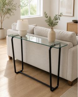 Modern Glass Console Table – Clear or Black – $26.99
