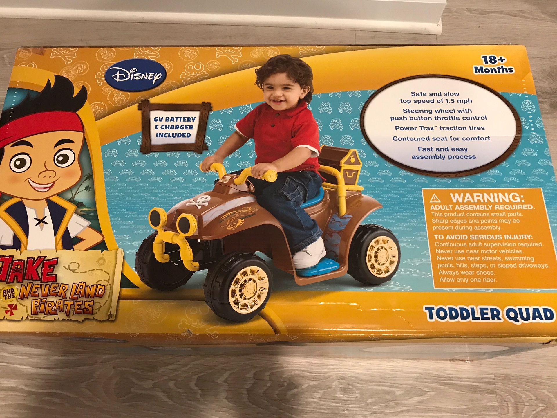 Disney Jake the Pirate Kids Electric Motor Toy Car Brand New