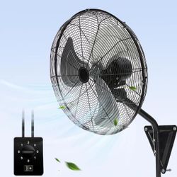 🔥Special Discount 🔥20 in. Wall Mount Fan in Black, 3-Speed ​​7000 CFM, 120° Oscillating, ETL Listed for Garage, Warehouse, Commercial Use(Black)  💰