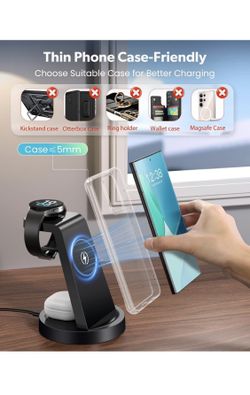 Cargador inalámbrico para Samsung: estación de carga inalámbrica 3 en 1.
