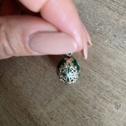 Golden Pleated Egg Pendant