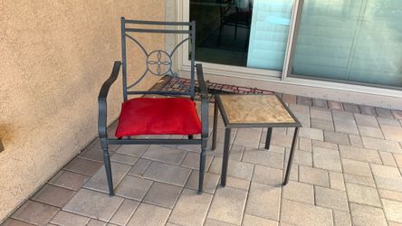 Outdoor Patio Chair and Side Table Set