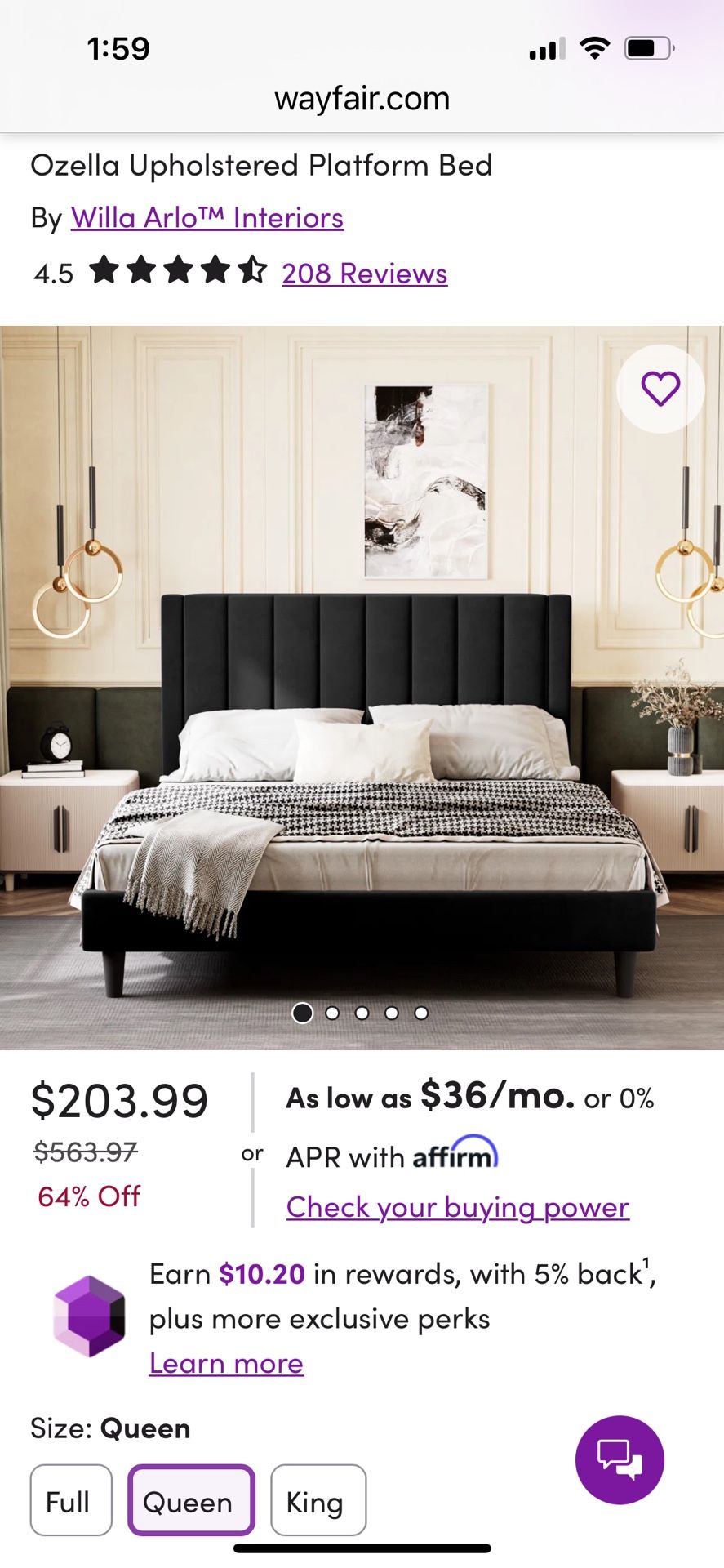 NEW! Queen Bed Frame With Headboard In Original Box!