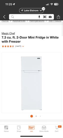 7.3 cu. ft. 2-Door Mini Fridge in White with Freezer
