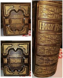 1800s Vintage Holy Bible KJV W/ The Apocrypha Deluxe Edition Rare Award Edition.