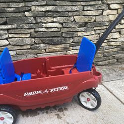 Radio Flyer Two Seat Red Wagon With Seat Belts
