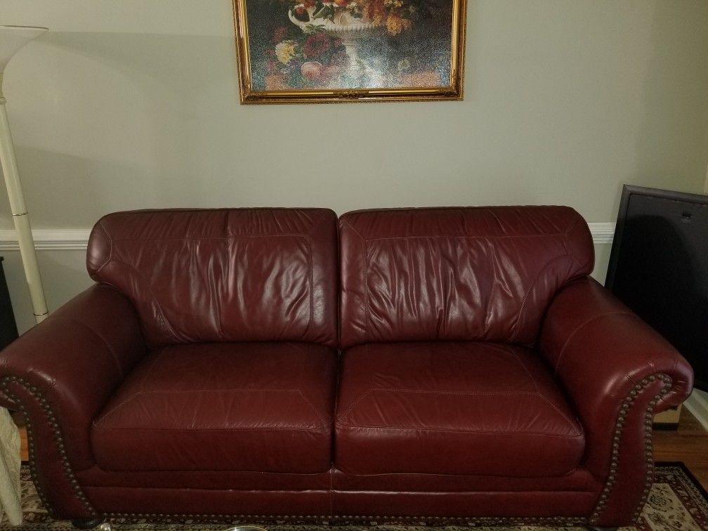 4-piece Top Grain Leather Living Room Set