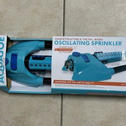 New Aqua Joe Metal Base 4973 Sq Ft Variable Width Turbo Oscillating Lawn Sprinkler