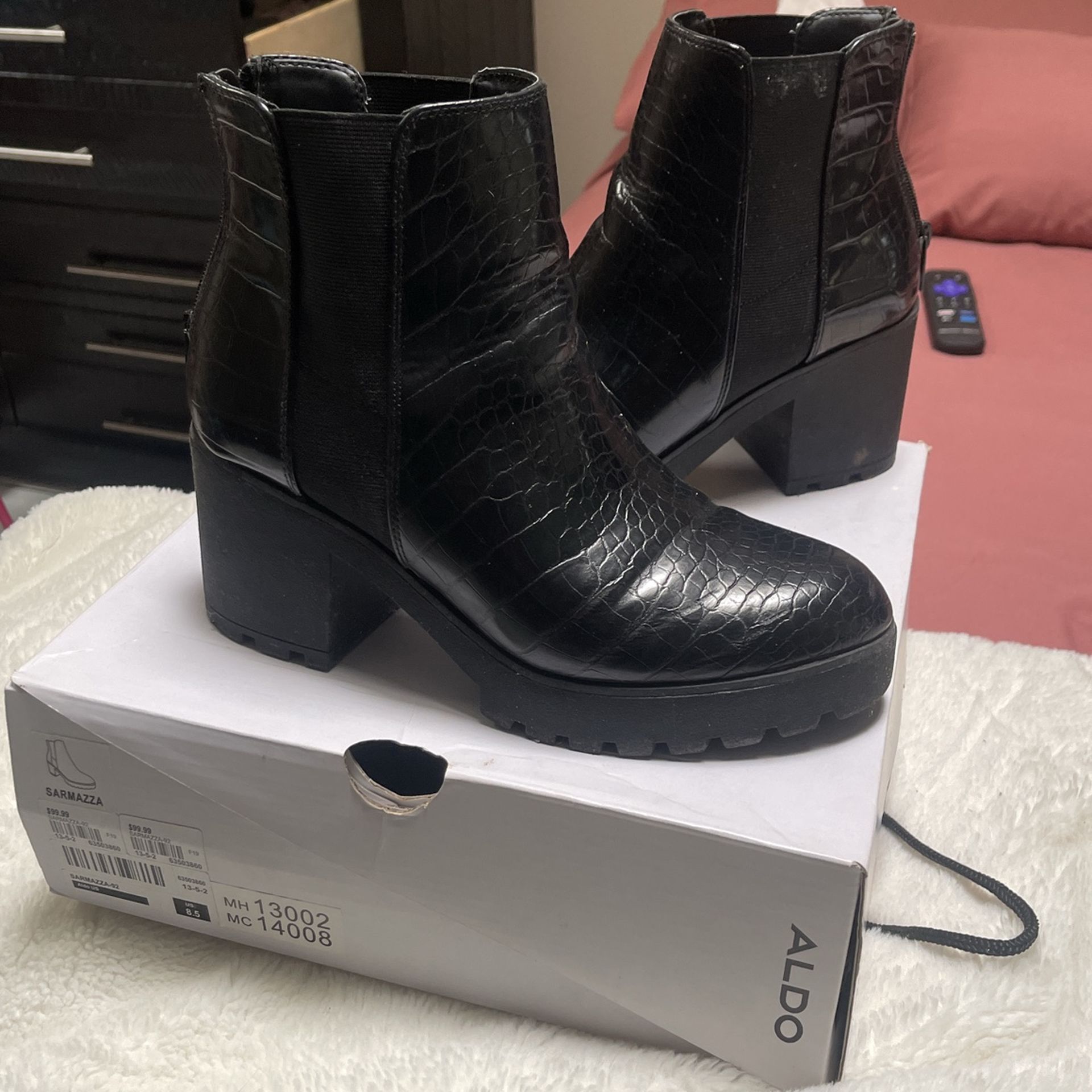Black Snake Print Boots