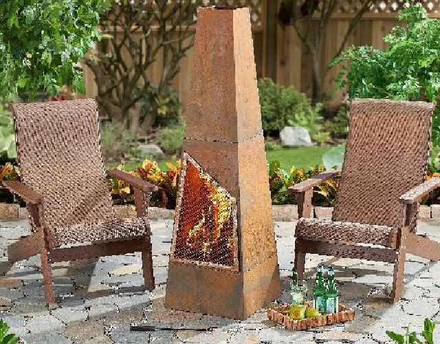 Freestanding Wood Burning Chiminea Fireplace Patio Garden Pool Heater Entertain