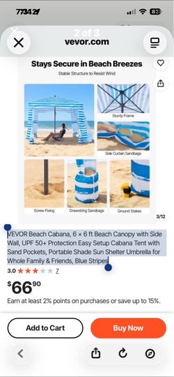 Pop up Beach Cabana