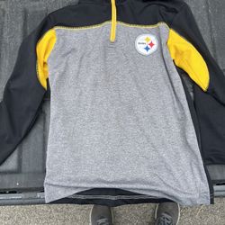 Children’s Pittsburgh STEELERS NFL Team Apparel Pullover Sweatshirt Top Zip Shirt Size Small 8 