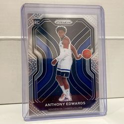 ANTHONY EDWARDS 2020-21 Panini Prizm NBA Base RC Rookie Card #258 TimberWolves