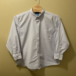 Men’s XXL 18-18.5 34-35 Stafford Tailored Culture CoolMax White w/ Dots Shirt