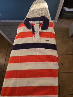Lacoste Striped Polo Shirt with Tags