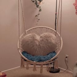 White Macrame Hanging Chair
