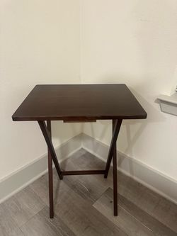 Dark Brown Folding Wood Table – Small Space / Dining / Card Table