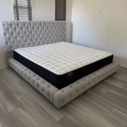 New In Box King Bed Frame With Mattress (Read Description Below)