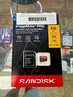 New! Original SanDisk ImageMate Pro 512gb micro SD.