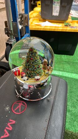 Musical Christmas Tree Snow Globe with Figurines