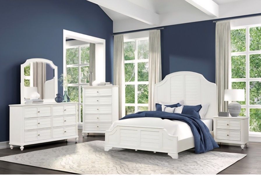 Bedroom Set 4 Pc Antique White Finish, New Especial Price 