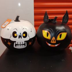 New Halloween Painted Plastic Pumpkin S