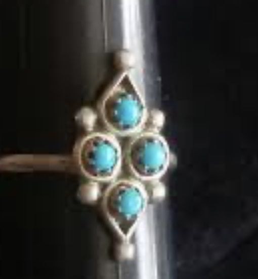 Zuni 4 Stone Turquoise Ring