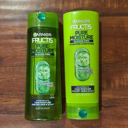 Garnier Fructis Pure Moisture With Hyaluronic Acid + Cucumber Water Hydrating Shampoo And Conditioner: For Dry Hair And Scalp 12.5 oz Each (2 For $5)