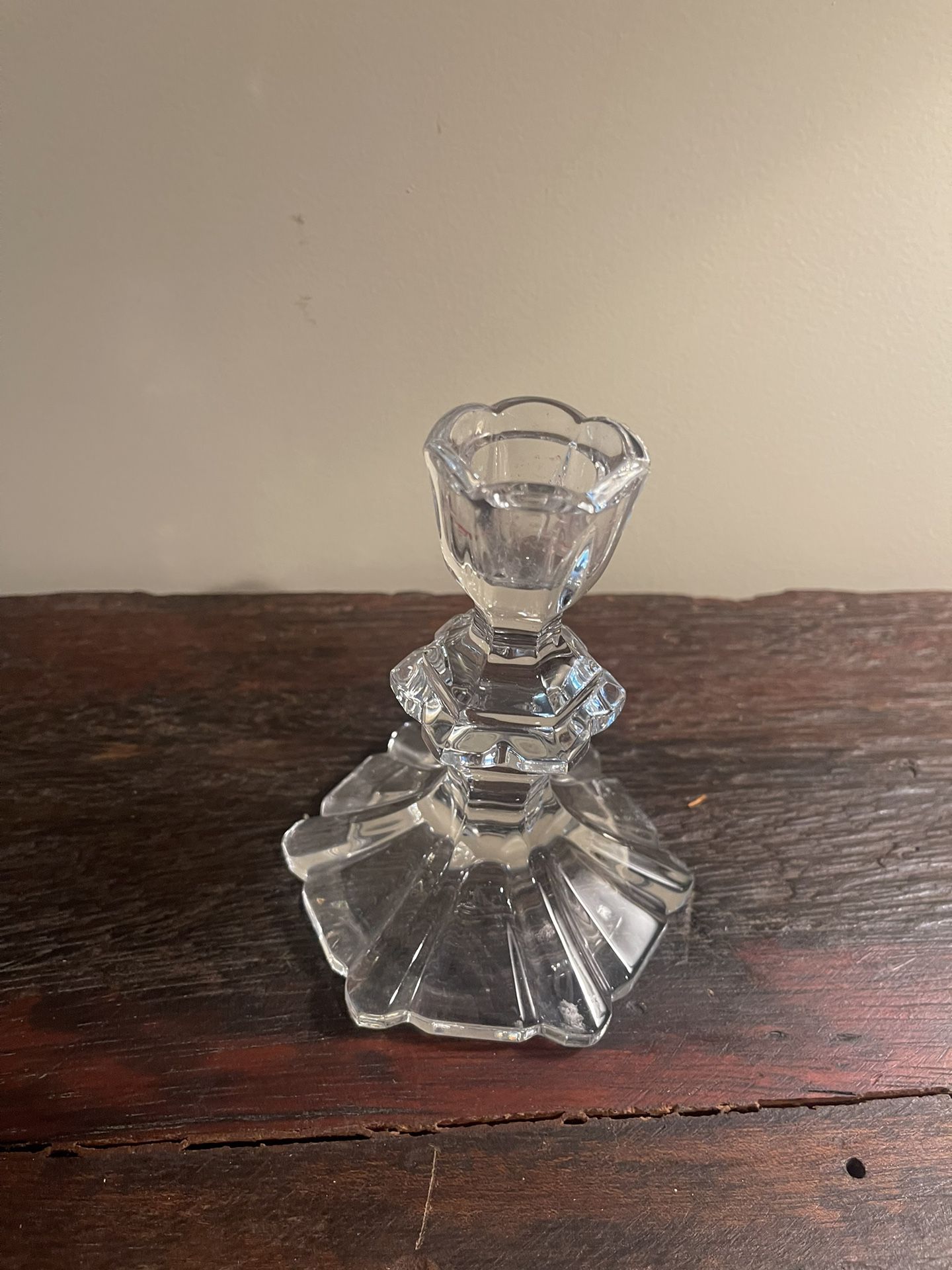 $1-Glass Candle Holder Crystal 