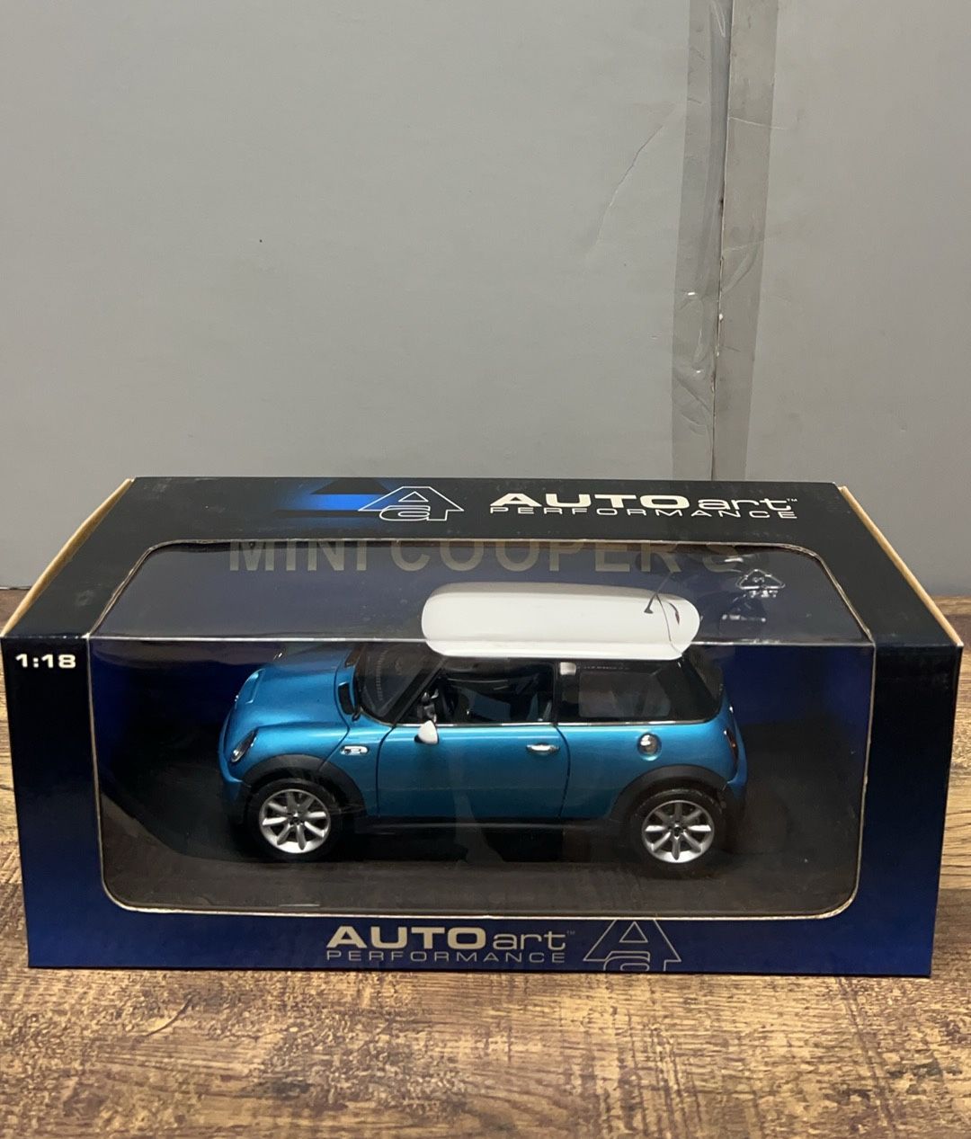 1/18 AUTOART 74841 MINI COOPER S 2002 (ELECTRIC BLUE) (WHITE ROOF