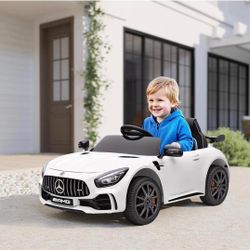Mercedes-Benz AMG GTR Licensed 12V Kids Ride on Car, Battery Powered Electric Car for Toddlers with Remote Control, Transport Wheels, Soft Start, Ligh