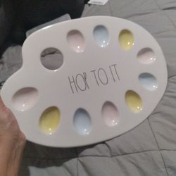 Rae Dunn Hop To It Egg Plate