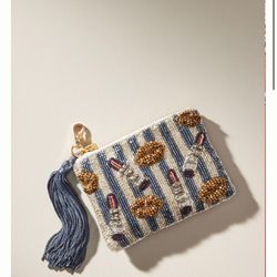 Anthropologie Beaded Coin Purse Cosmetics