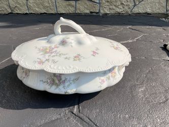 Vintage Porcelain Covered Serving Dish