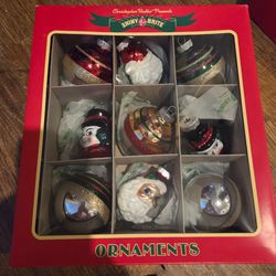 9 glass Shiny Brite Christmas ornaments ornament Christopher Radko home decor decoration